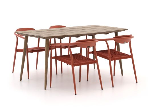 Manifesto Cavone/ROUGH-K 160cm dining tuinset 5-delig stapelbaar