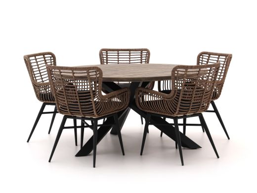 Intenso Asti/Rough-Y Ø150cm dining tuinset 6-delig