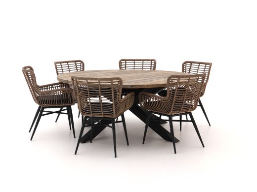 Intenso Asti/Rough-Y Ellips Ø180cm dining tuinset 7-delig