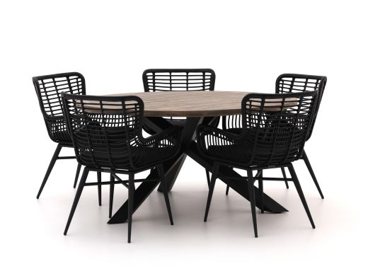 Intenso Asti/Rough-Y Ø150cm dining tuinset 6-delig