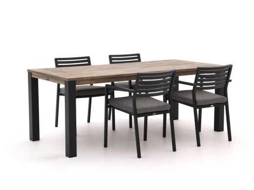 Bellagio Rumo/ROUGH-S 160cm dining tuinset 5-delig stapelbaar