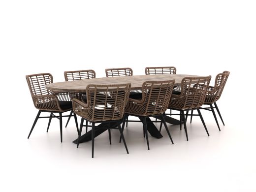 Intenso Asti/Rough-Y Ellips 280cm dining tuinset 9-delig