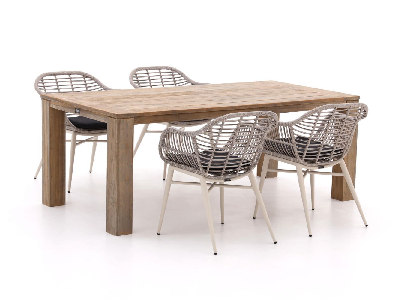 Paard Product Verst Intenso Azora/ROUGH-X 200cm dining tuinset 5-delig - Oyster (incl. kussens)  - Kees Smit