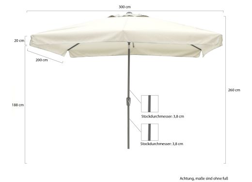 Shadowline Aruba parasol 300x200cm