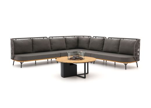 Bellagio Cavezzo/Cosiloft ø120cm hoek loungeset met vuurtafel 5-delig